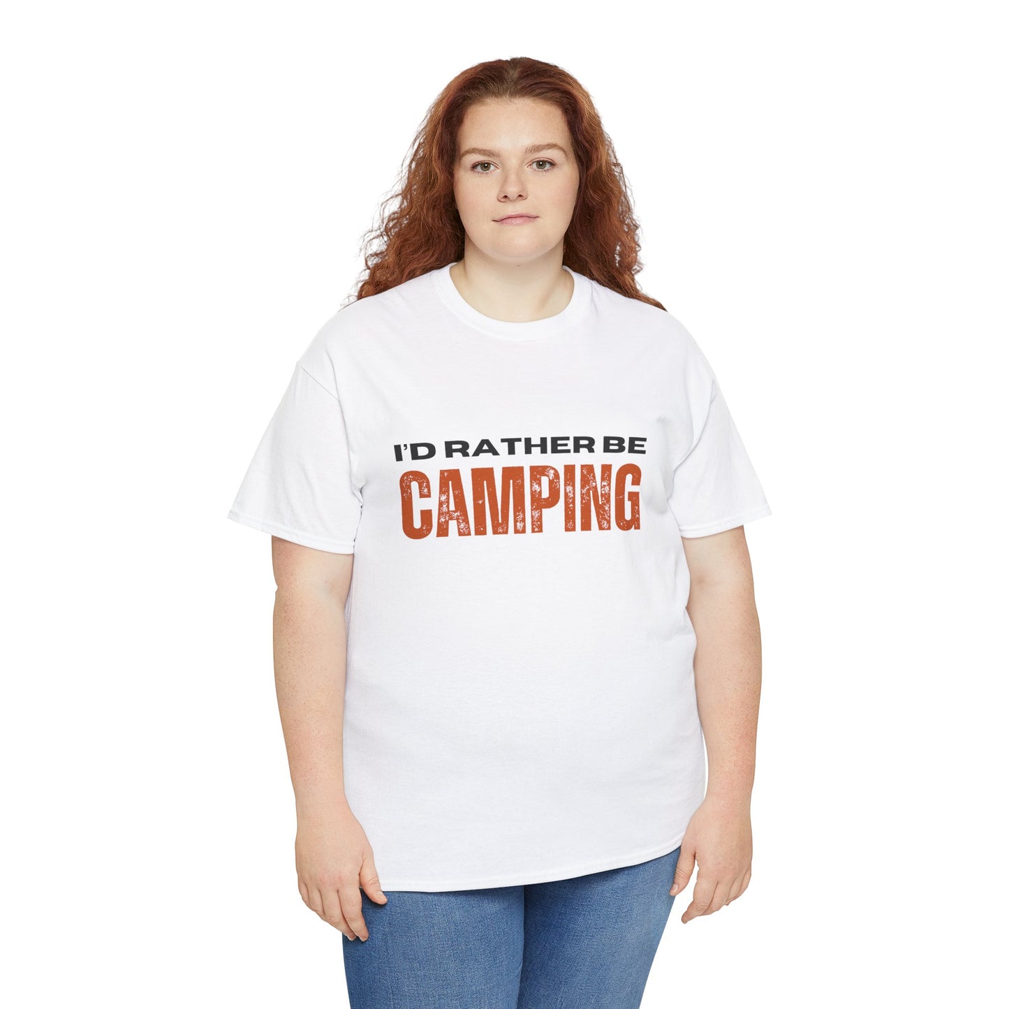 I'd Rather Be Camping Unisex Heavy Cotton Tee