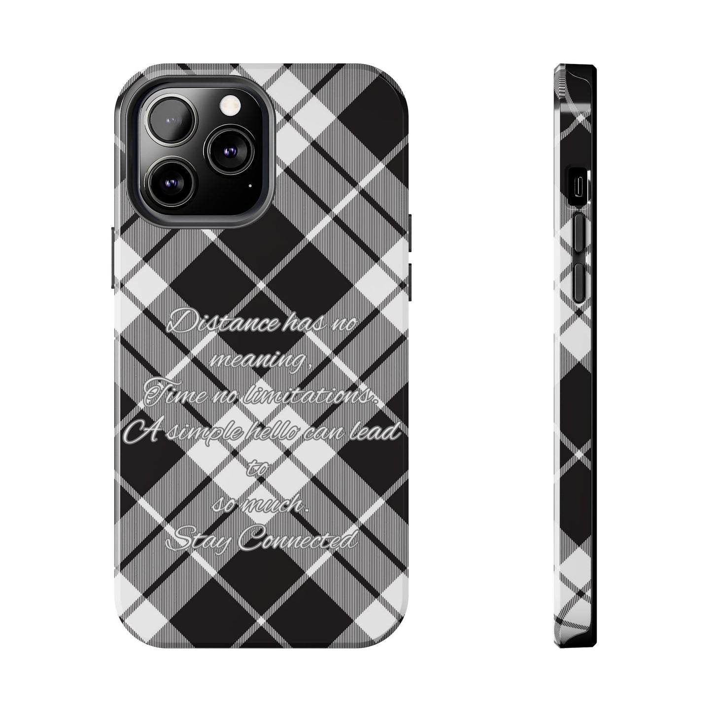 Black checkered plaid / Tough Phone Cases