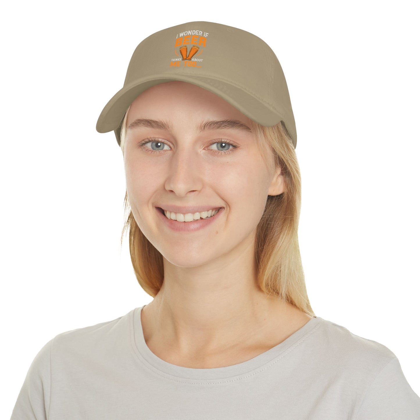 I wonder if beer thinks about me too / Low Profile Baseball Cap