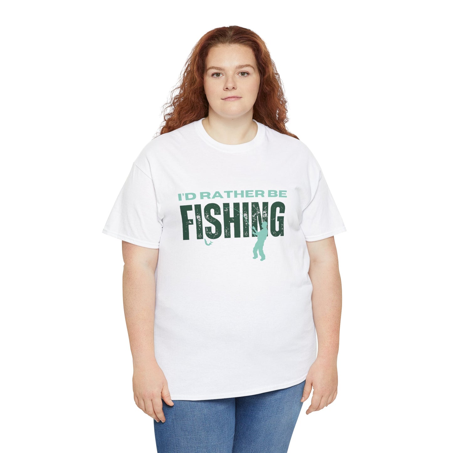 I'd Rather Be Fishing Unisex Heavy Cotton Tee