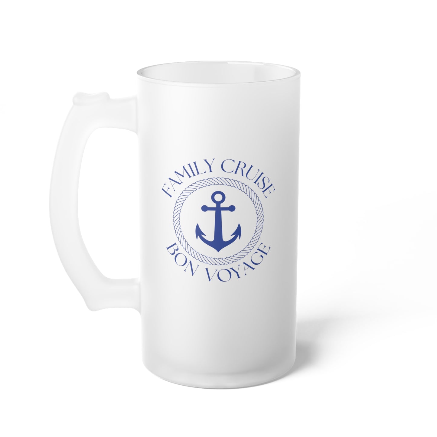 Family Cruise / Frosted Glass Beer Mug 16 oz