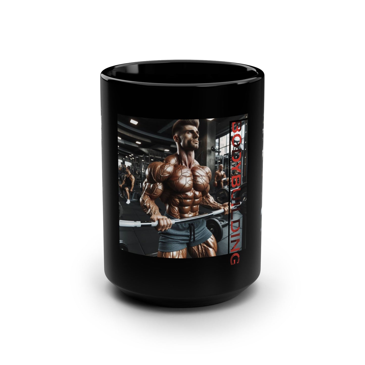 Bodybuilding / Black Mug, 15oz