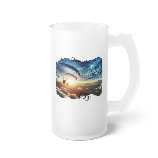 Gotta Fly / Paramotor / Frosted Glass Beer Mug 16 oz