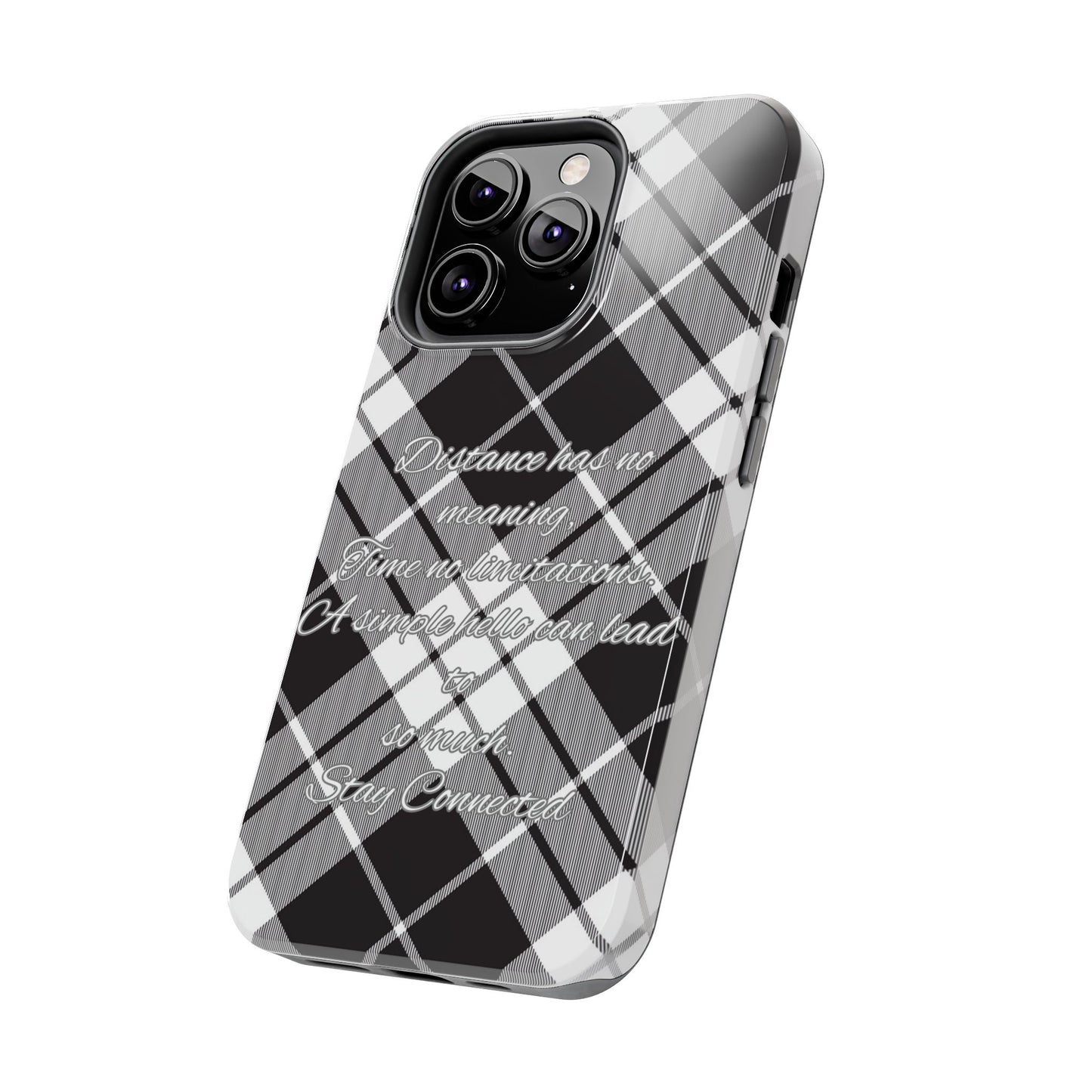 Black checkered plaid / Tough Phone Cases