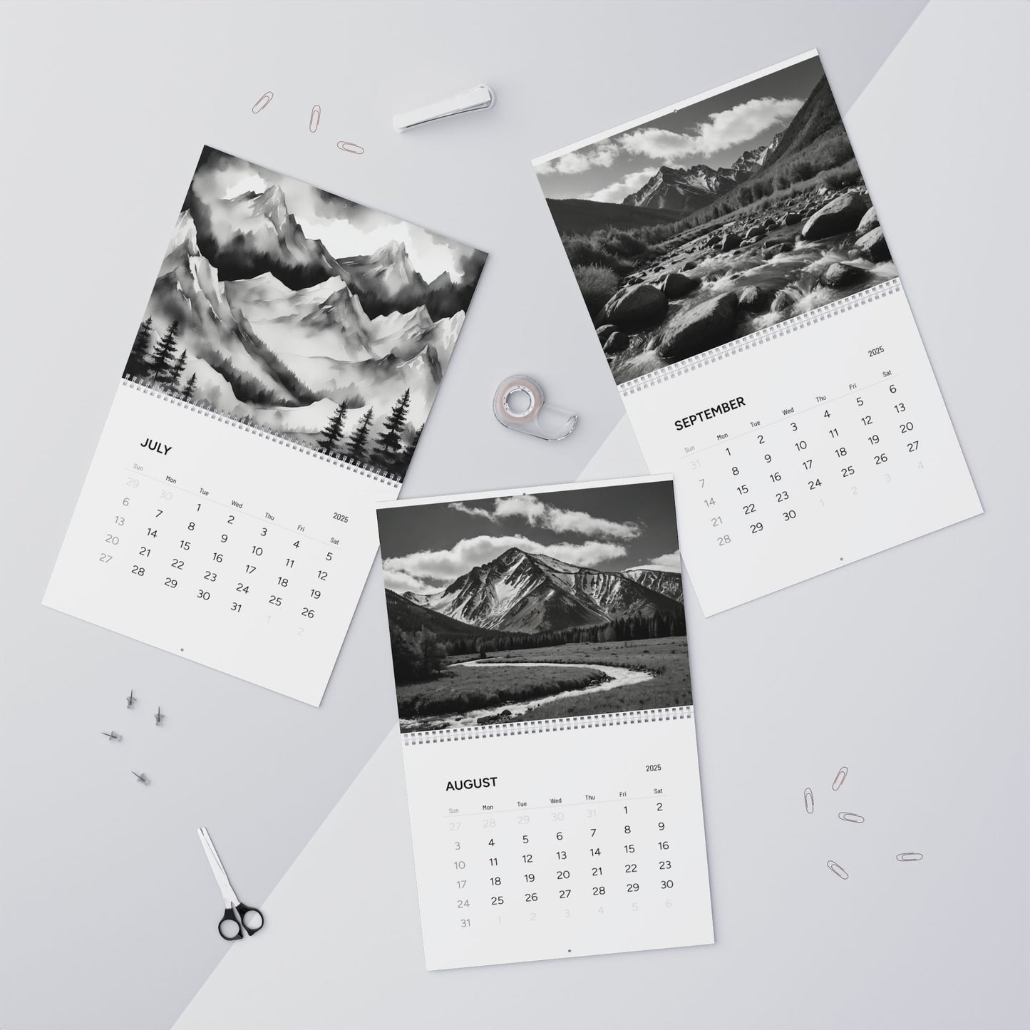 (AI PAINTINGS) Mountains Calendar 2025 / Wall Calendars (2025)