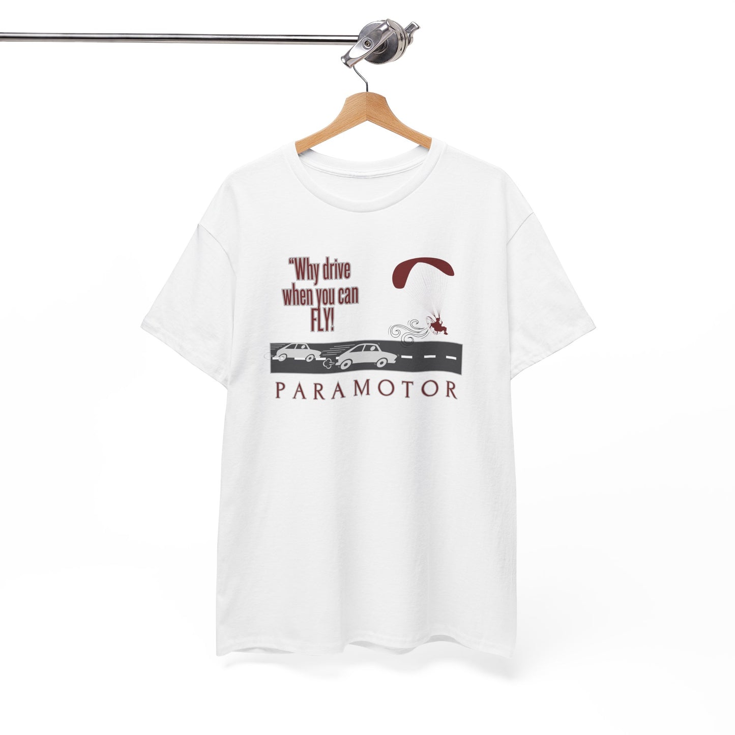 Why drive when you can fly / paramotor Unisex Heavy Cotton Tee