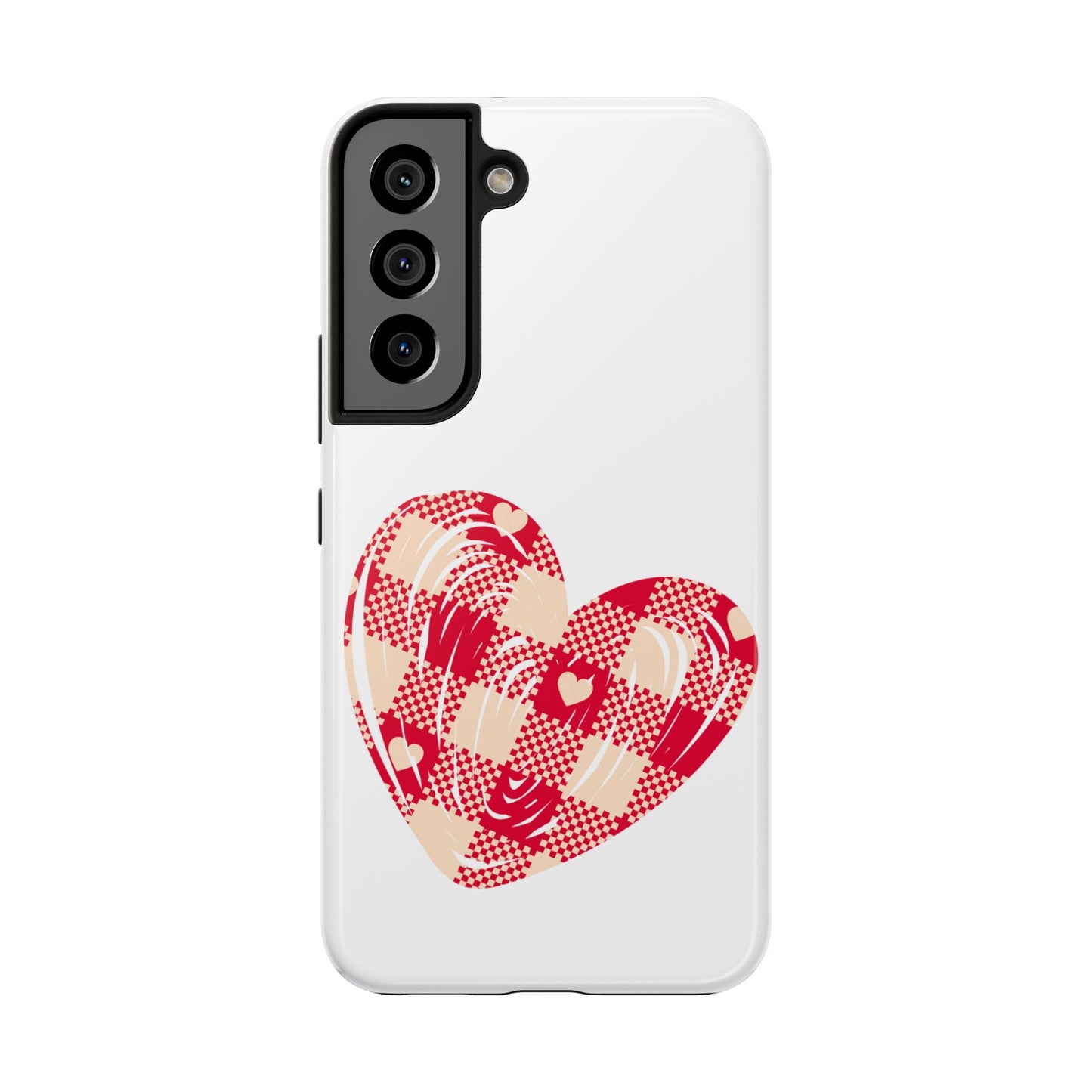 Checkered heart / Tough Phone Cases