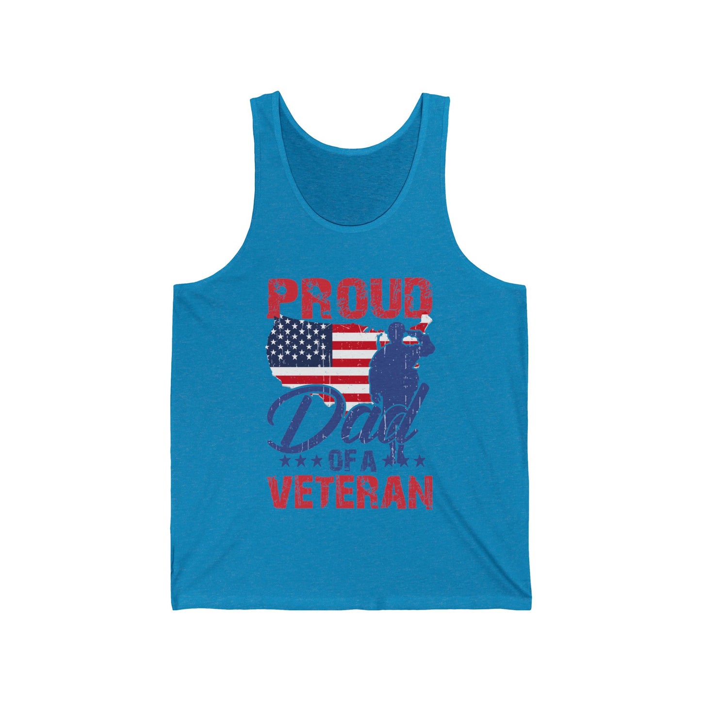 Proud dad of a Veteran / Unisex Jersey Tank