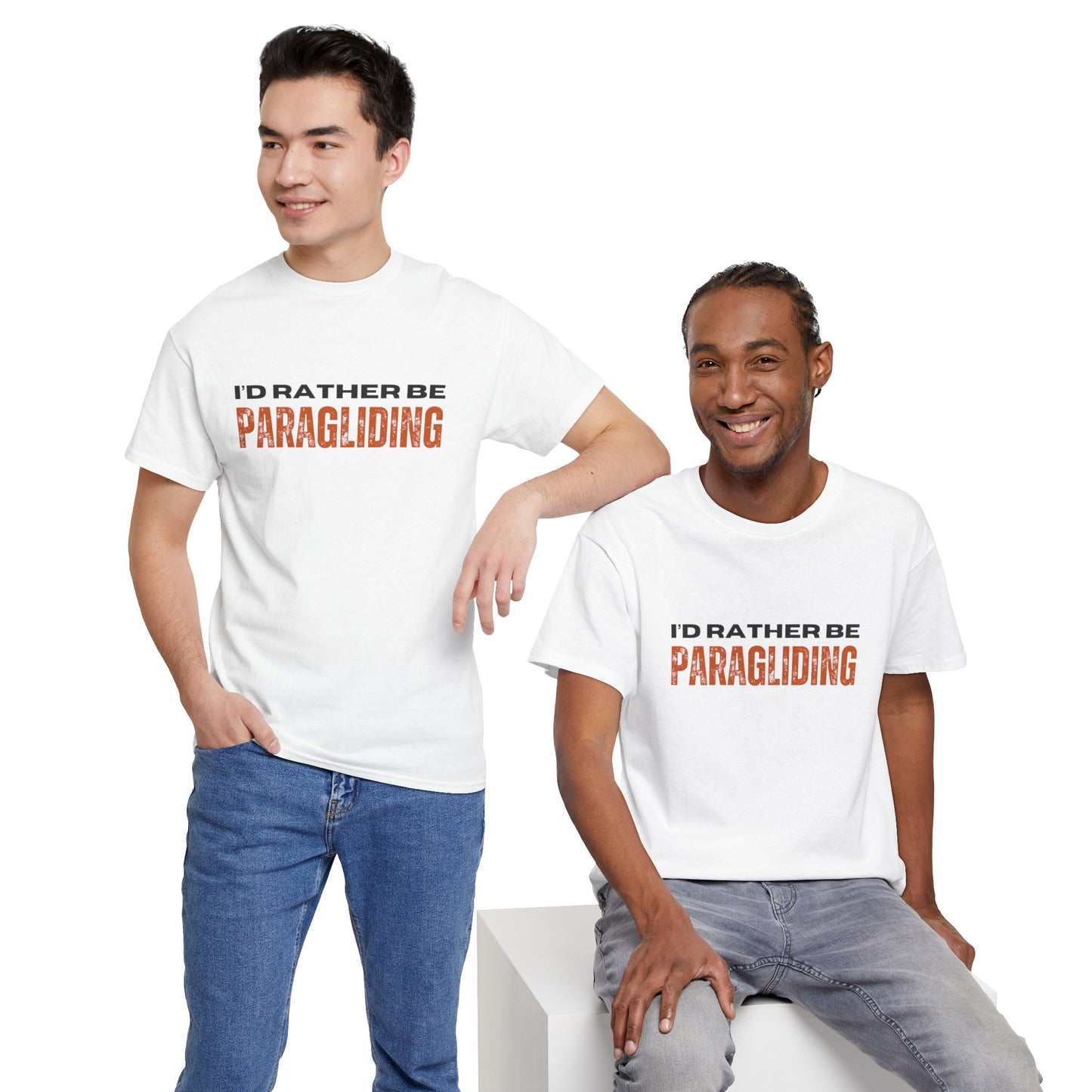 I'd Rather Be Paragliding Unisex Heavy Cotton Tee