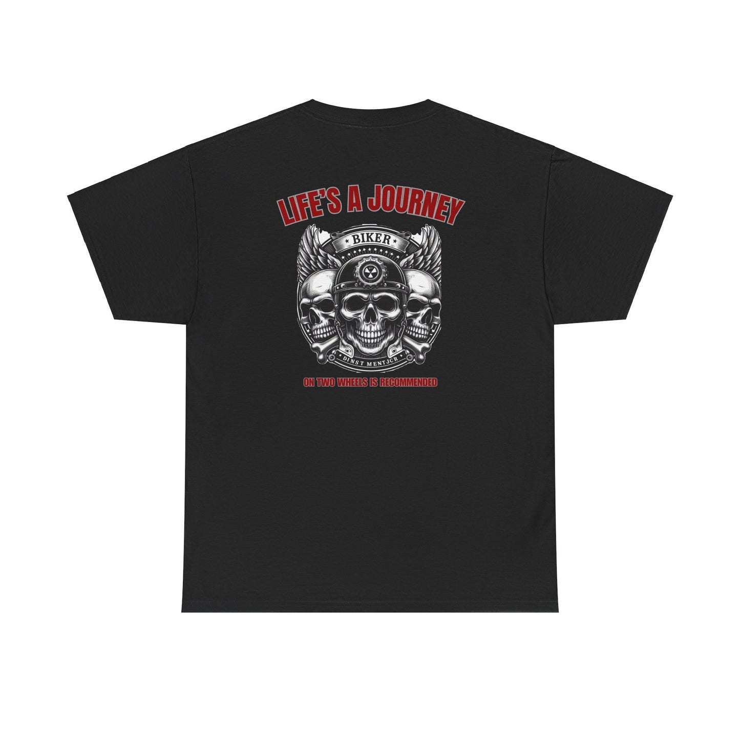 Life's A Journey On two wheels is recommended / created with AI Unisex Heavy Cotton Tee