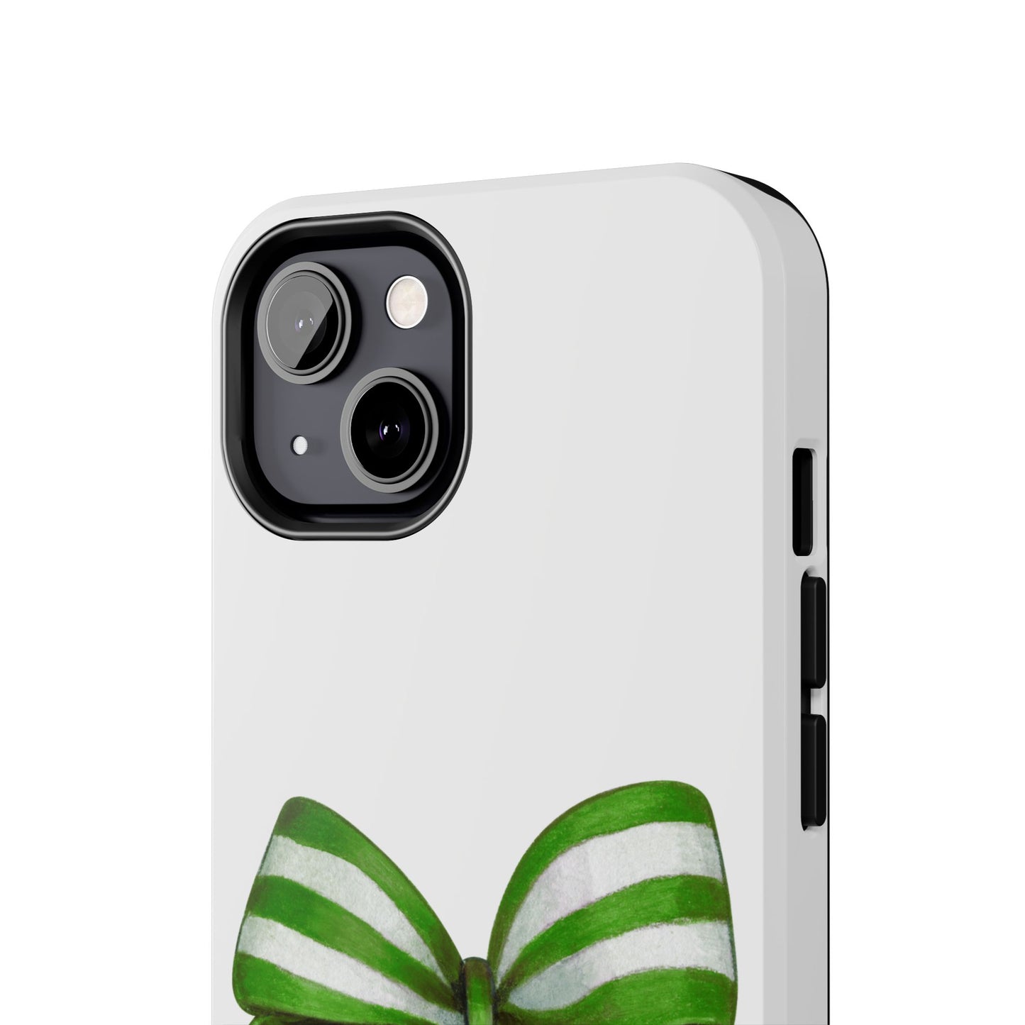 Green striped bow / Tough Phone Cases