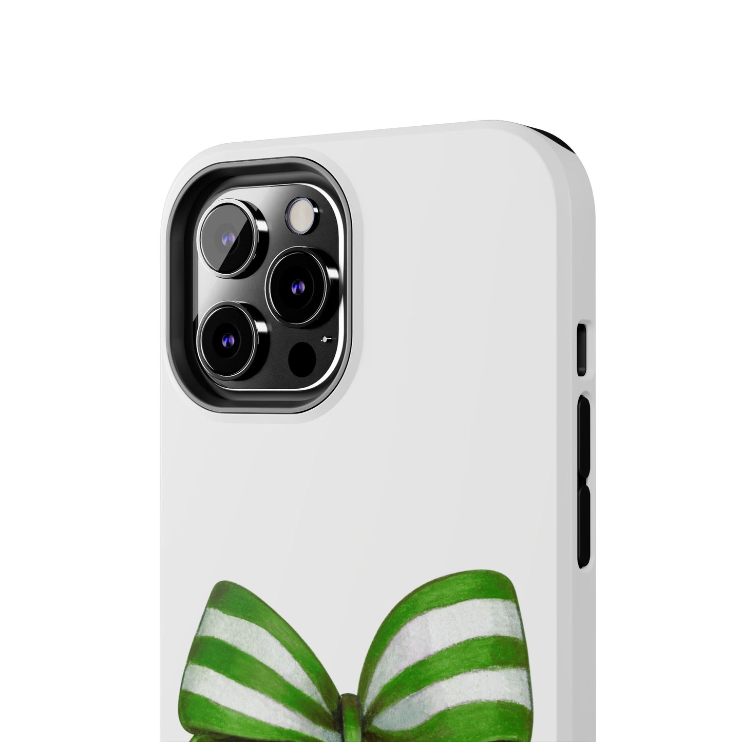 Green striped bow / Tough Phone Cases