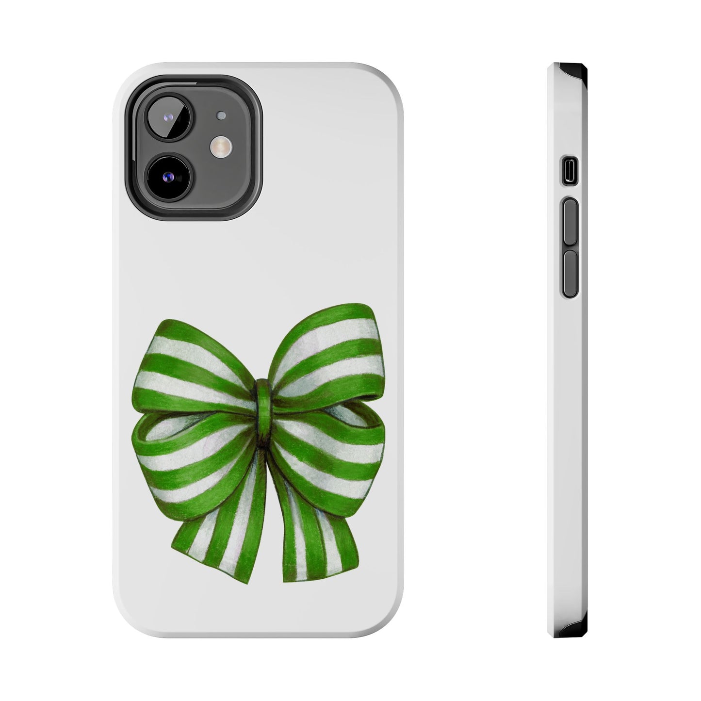 Green striped bow / Tough Phone Cases