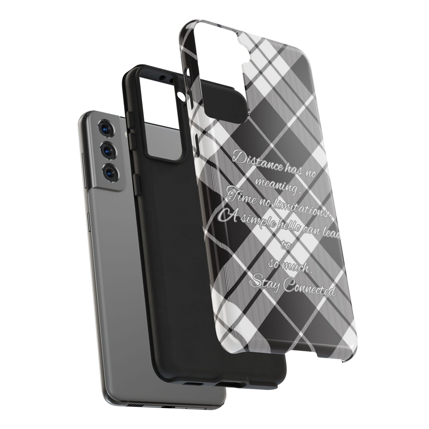 Black checkered plaid / Tough Phone Cases