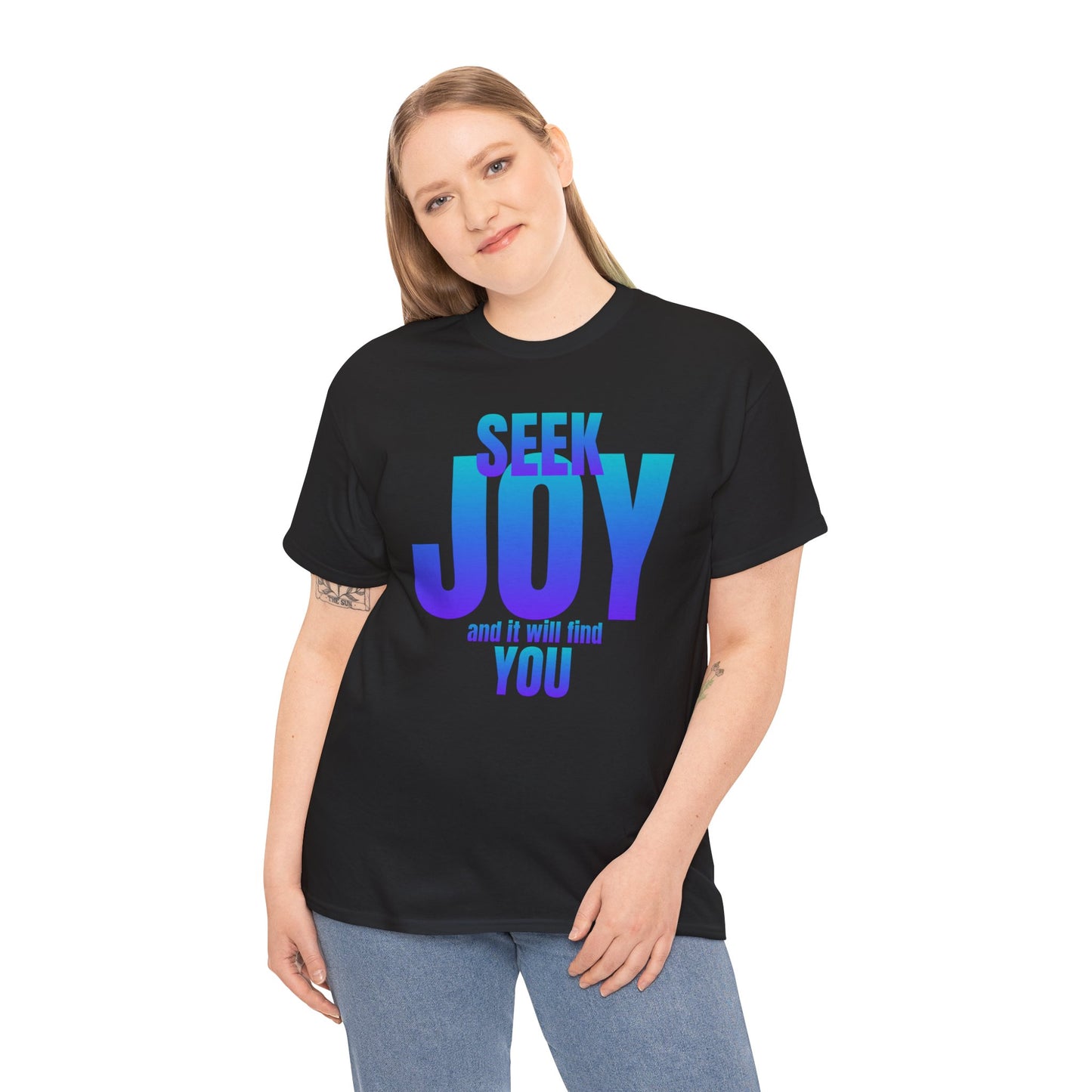 Seek joy quote Unisex Heavy Cotton Tee