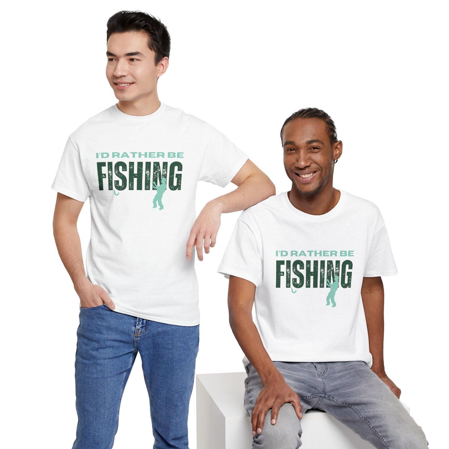 I'd Rather Be Fishing Unisex Heavy Cotton Tee