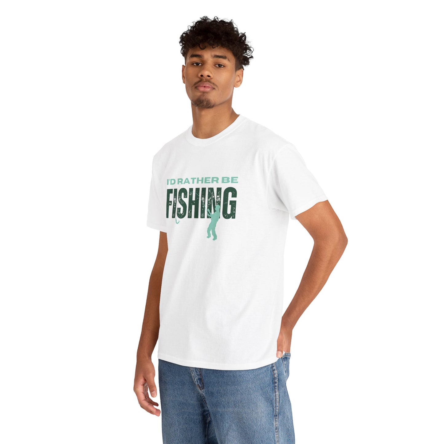 I'd Rather Be Fishing Unisex Heavy Cotton Tee