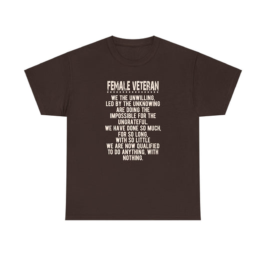 Female Veteran Unisex Heavy Cotton Tee