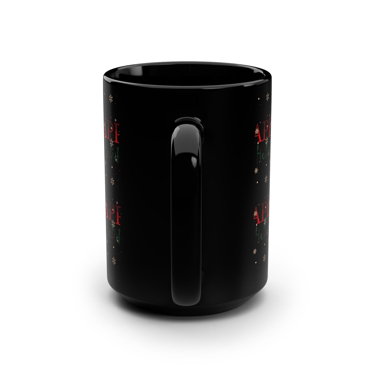 Happy Holidays / Black Mug, 15oz
