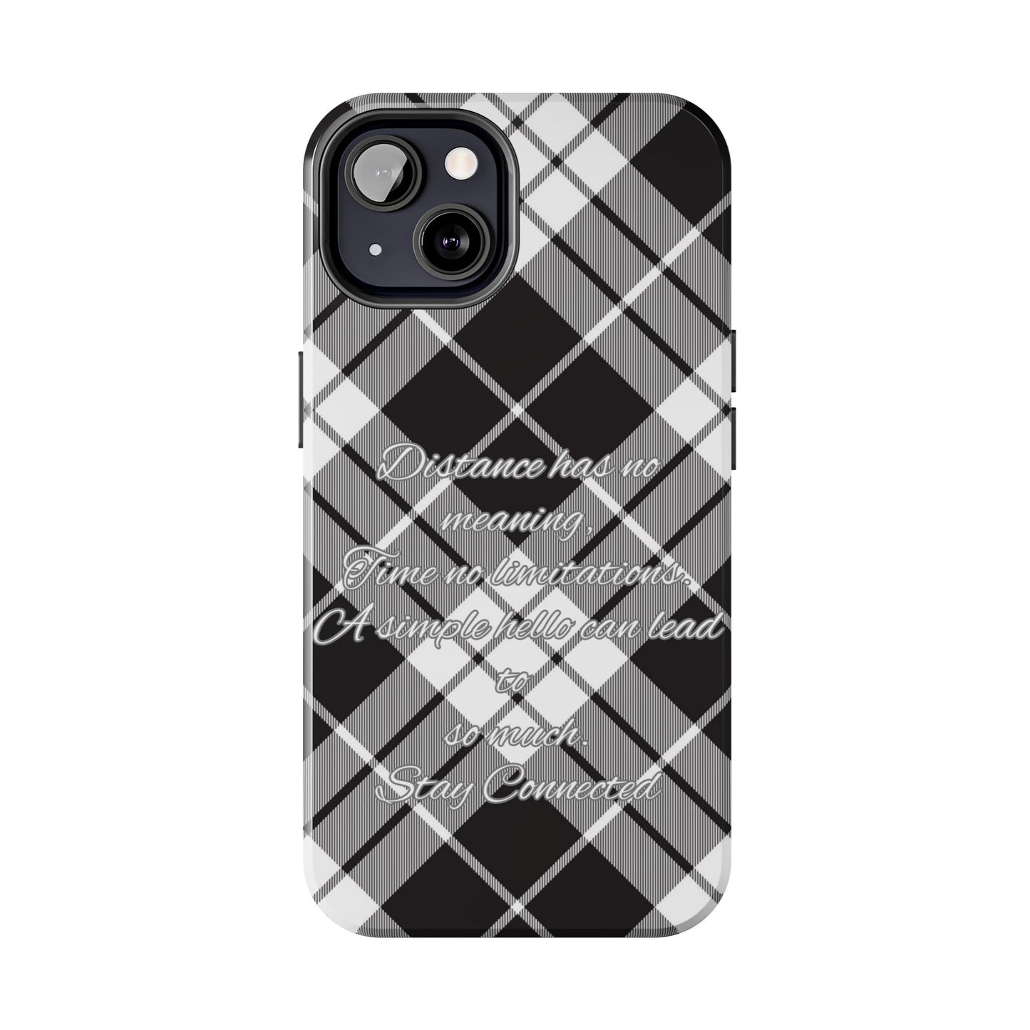 Black checkered plaid / Tough Phone Cases