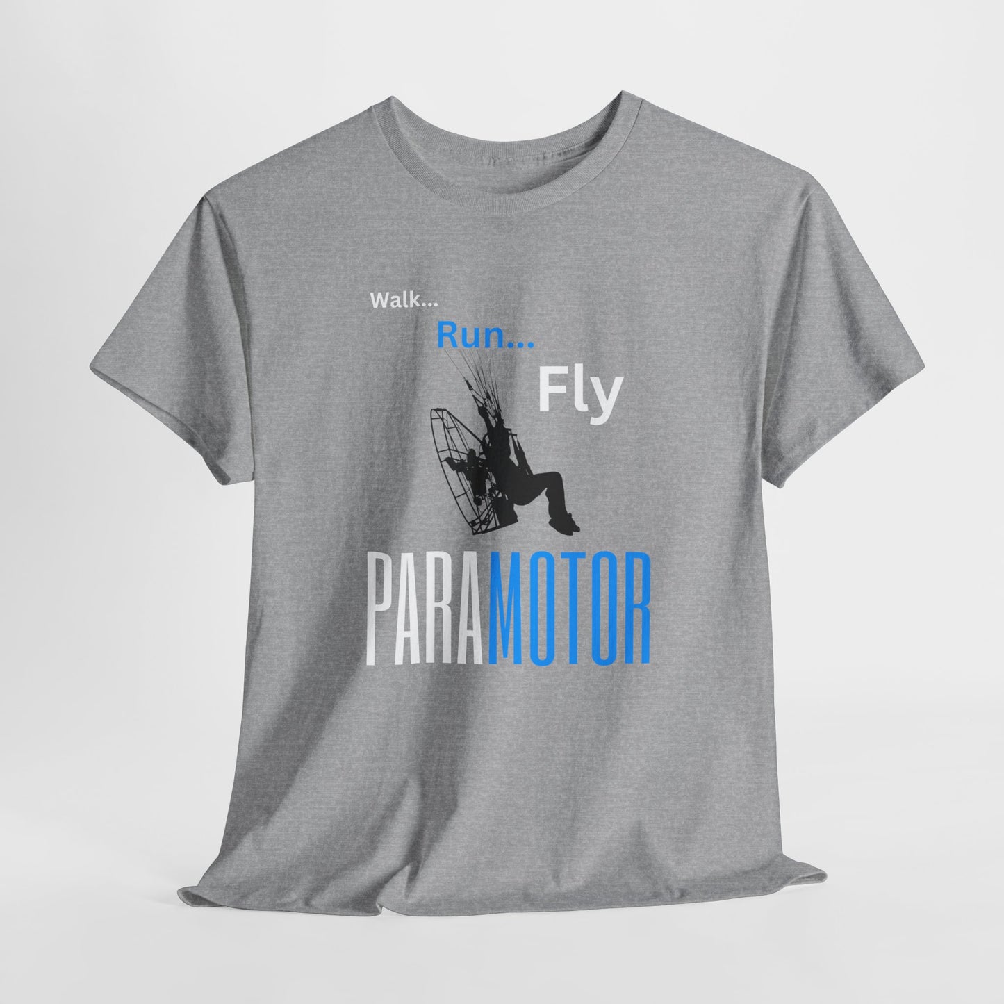 Walk, Run, Fly, Paramotor Unisex Heavy Cotton Tee