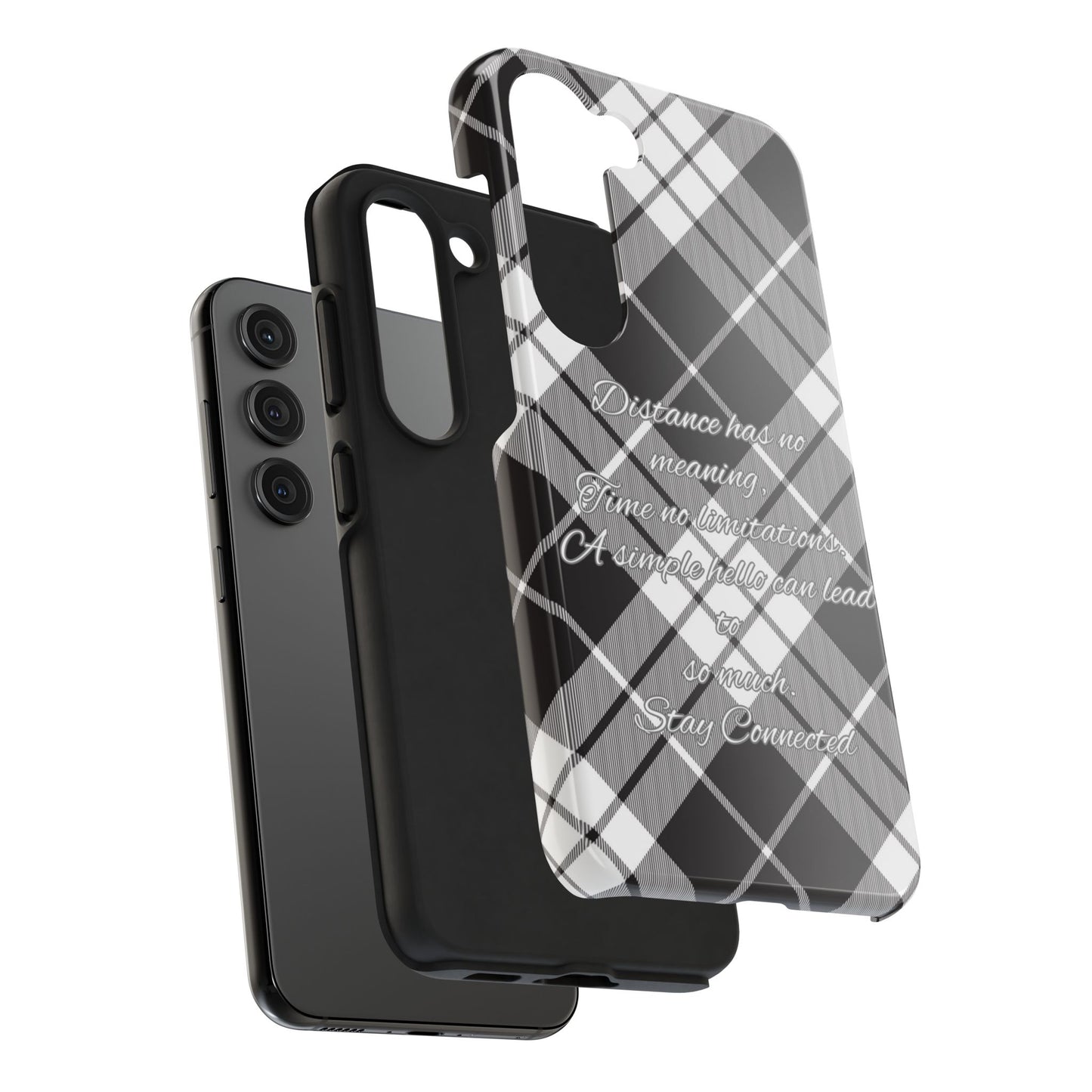 Black checkered plaid / Tough Phone Cases