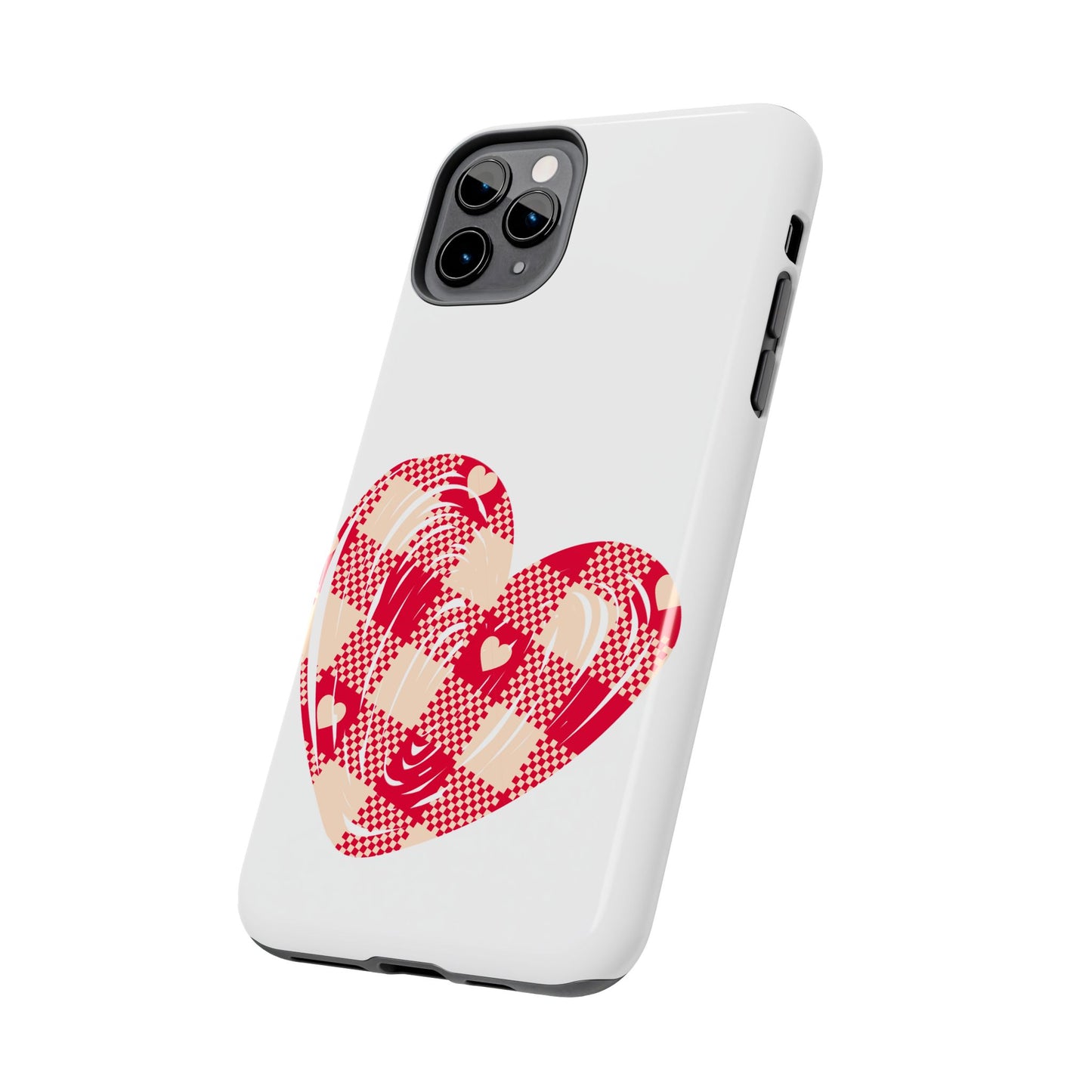 Checkered heart / Tough Phone Cases