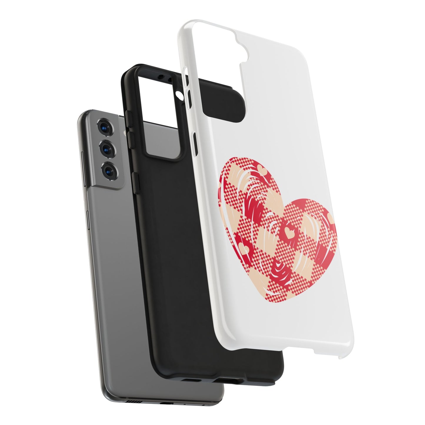 Checkered heart / Tough Phone Cases