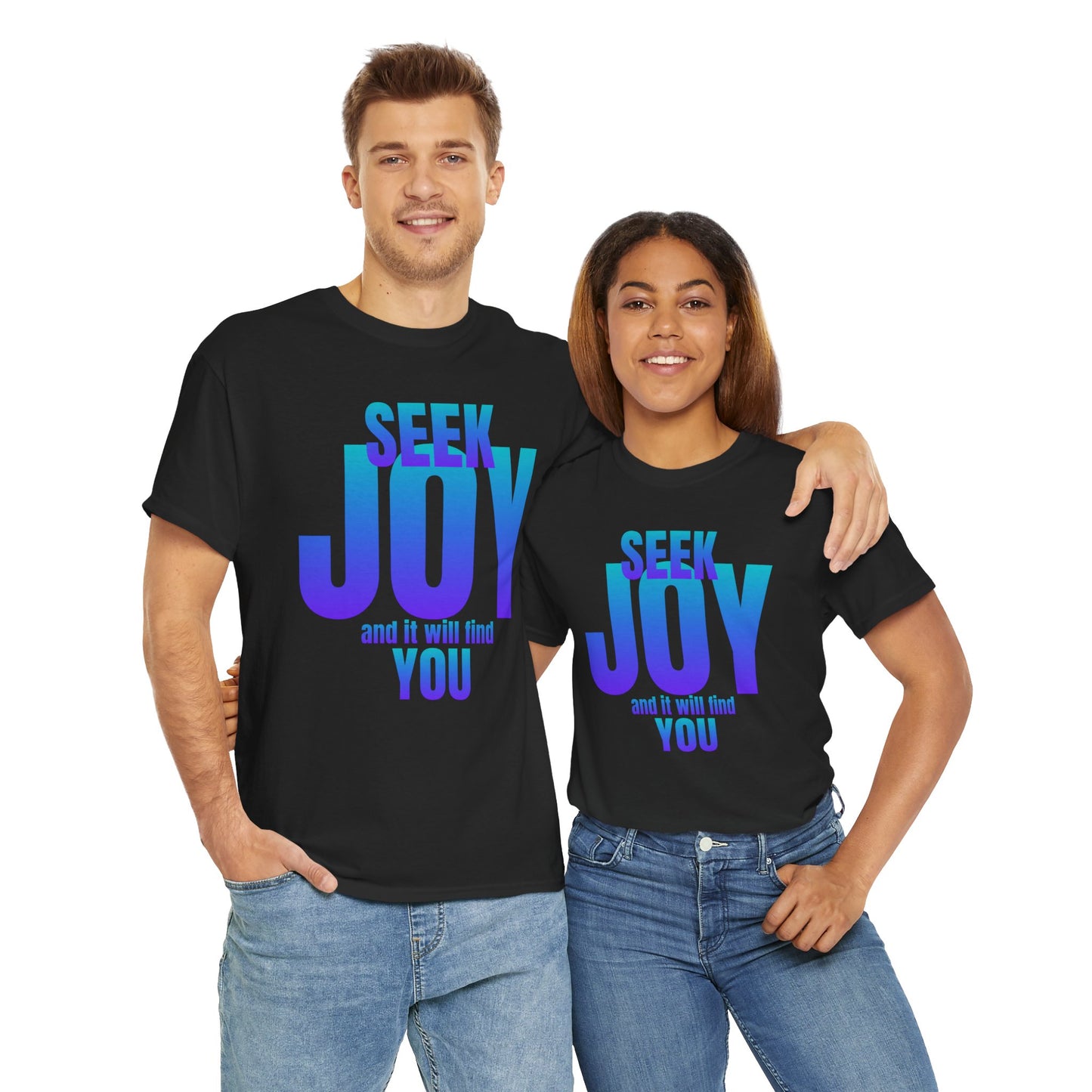 Seek joy quote Unisex Heavy Cotton Tee