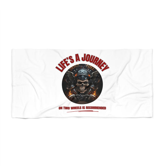 Life's A Journey, On two wheels is recommended / Beach Towel