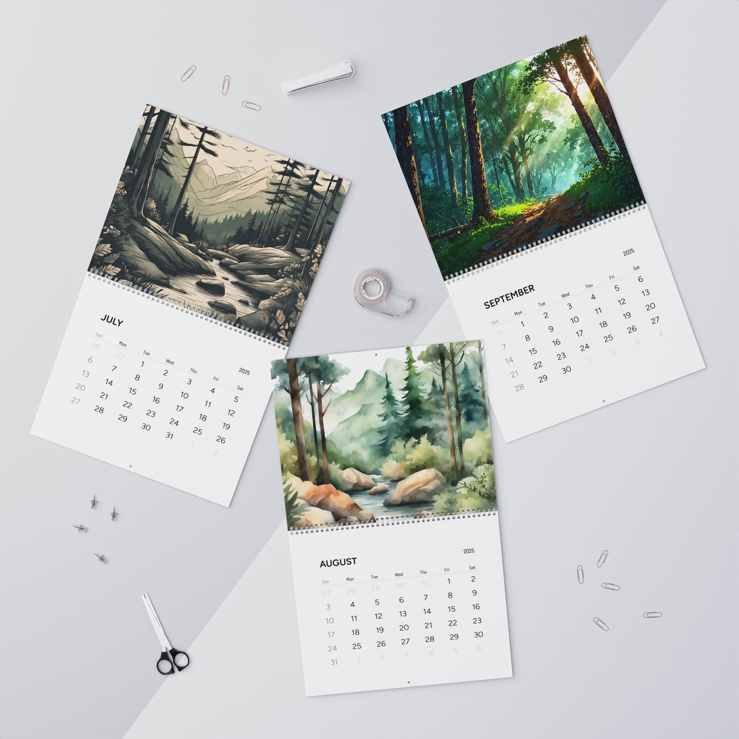 AI Forest Paintings  / Wall Calendars (2025)