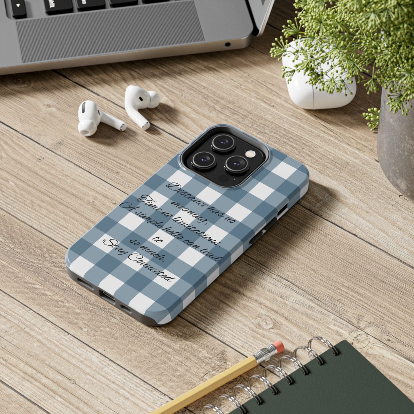 Blue checkered / Tough Phone Cases