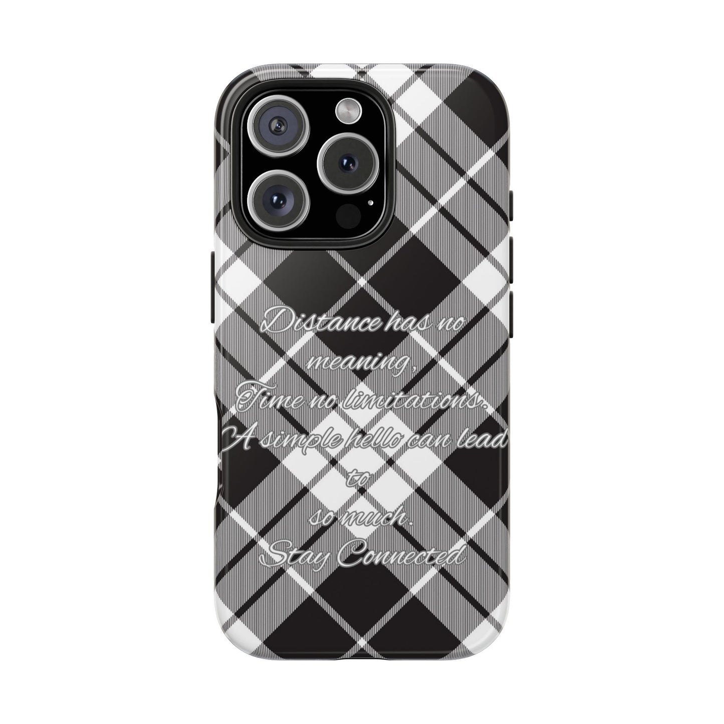 Black checkered plaid / Tough Phone Cases