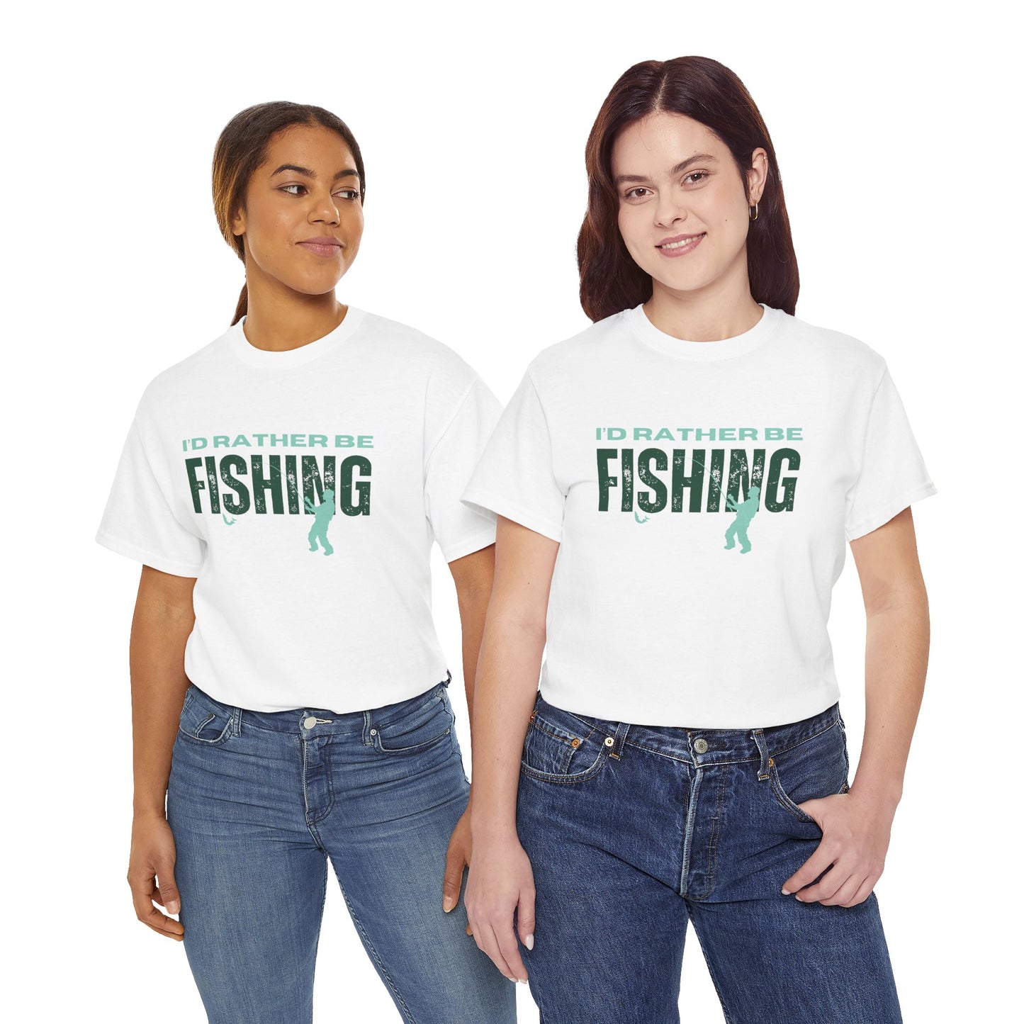 I'd Rather Be Fishing Unisex Heavy Cotton Tee