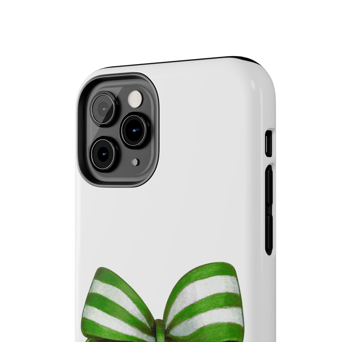 Green striped bow / Tough Phone Cases