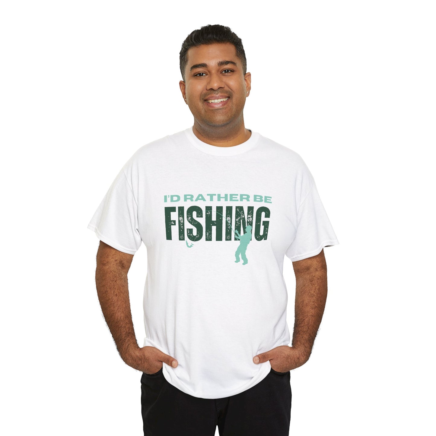 I'd Rather Be Fishing Unisex Heavy Cotton Tee