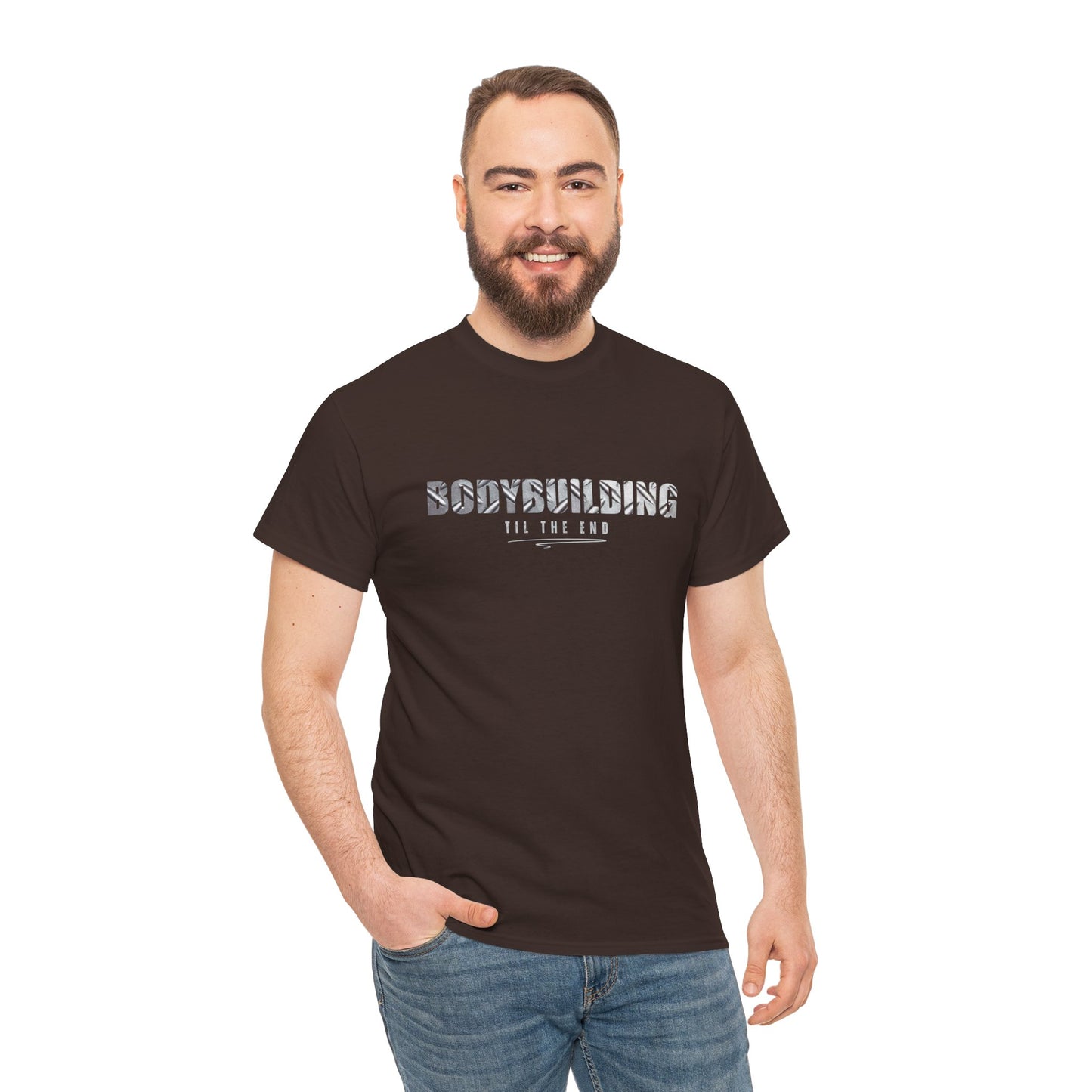 Bodybuilding til the End Unisex Heavy Cotton Tee