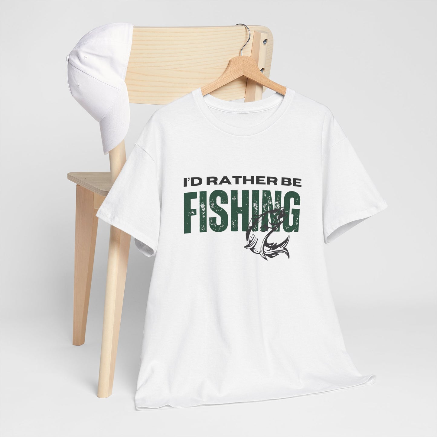 I'd Rather Be Fishing Unisex Heavy Cotton Tee