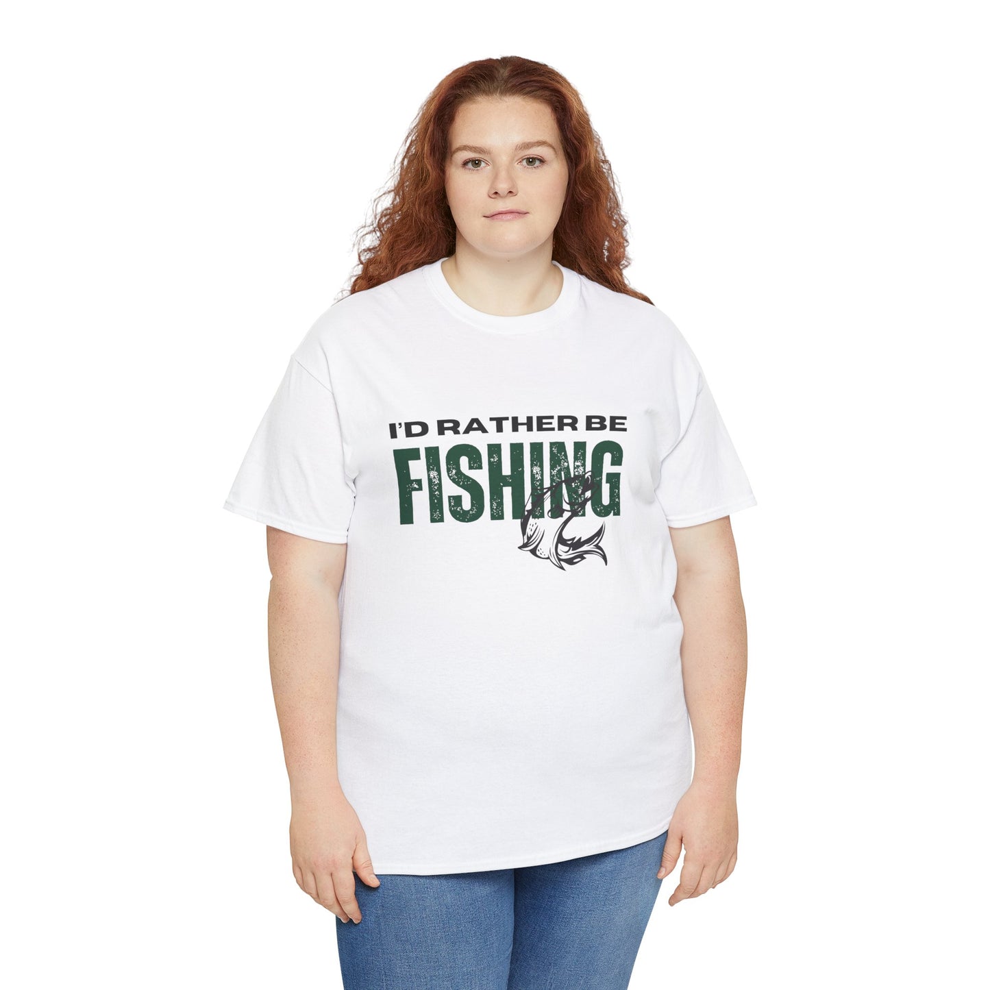 I'd Rather Be Fishing Unisex Heavy Cotton Tee