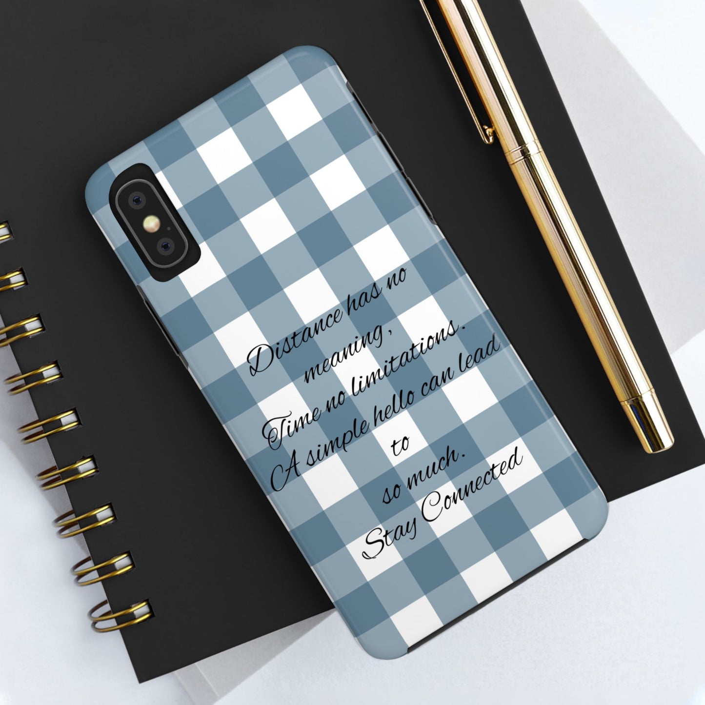 Blue checkered / Tough Phone Cases