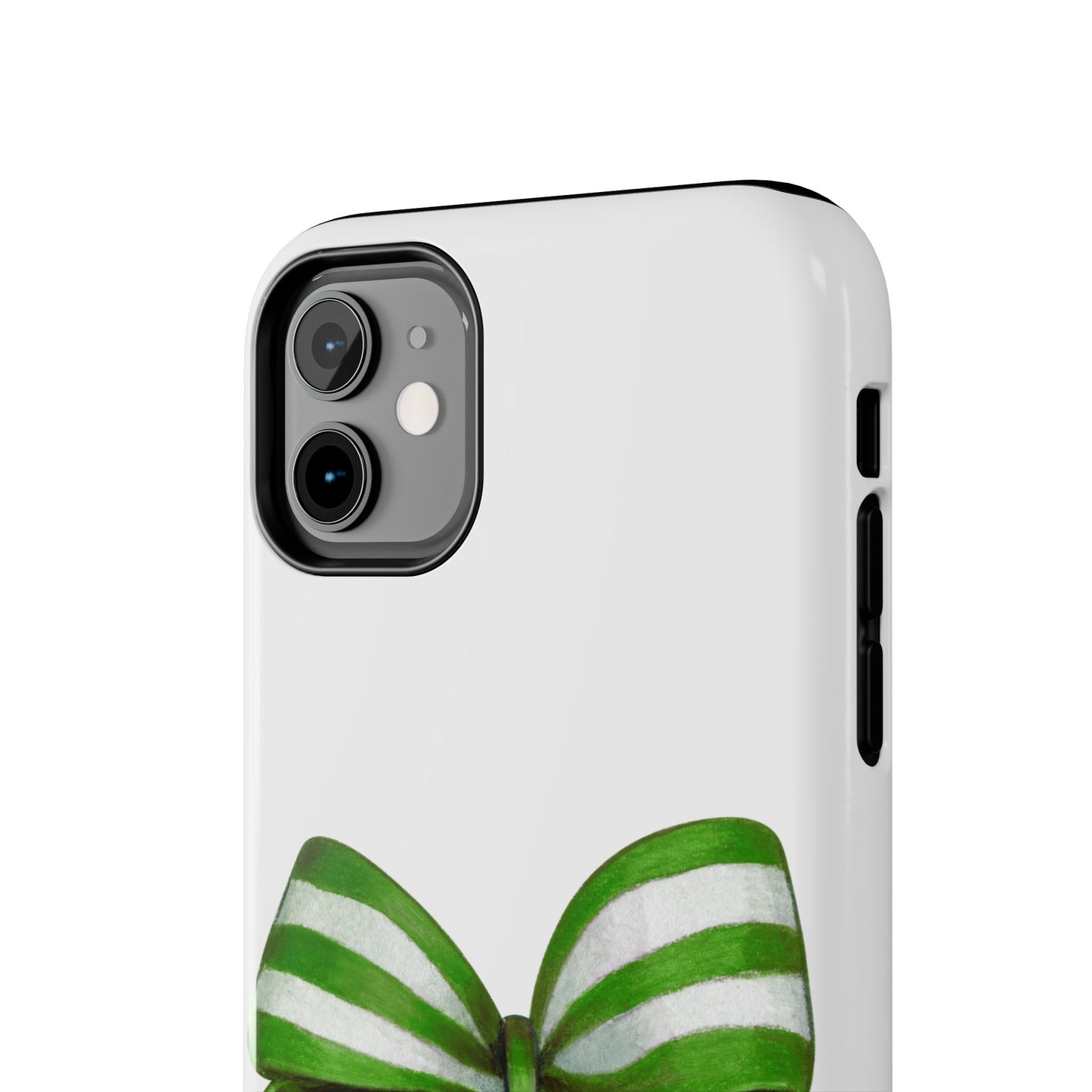 Green striped bow / Tough Phone Cases