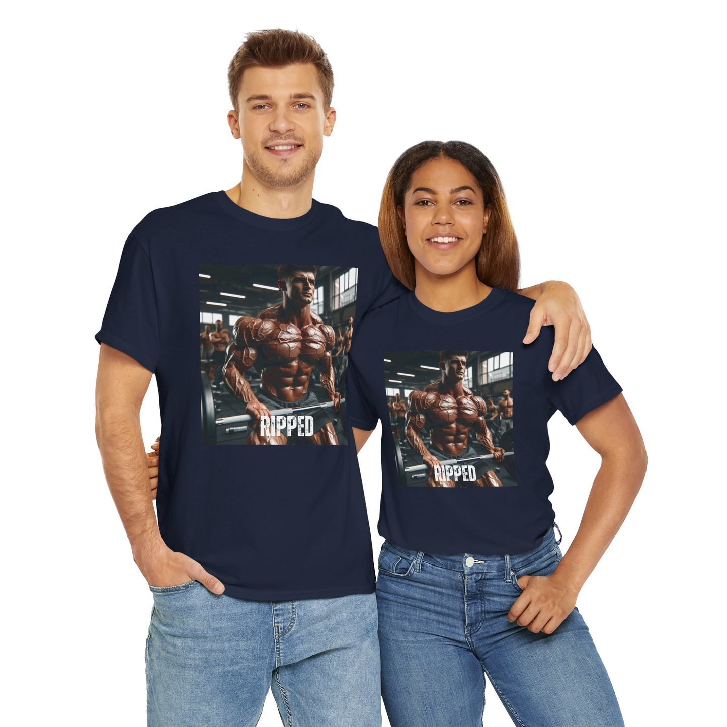 "Ripped" bodybuilding design Unisex Heavy Cotton Tee