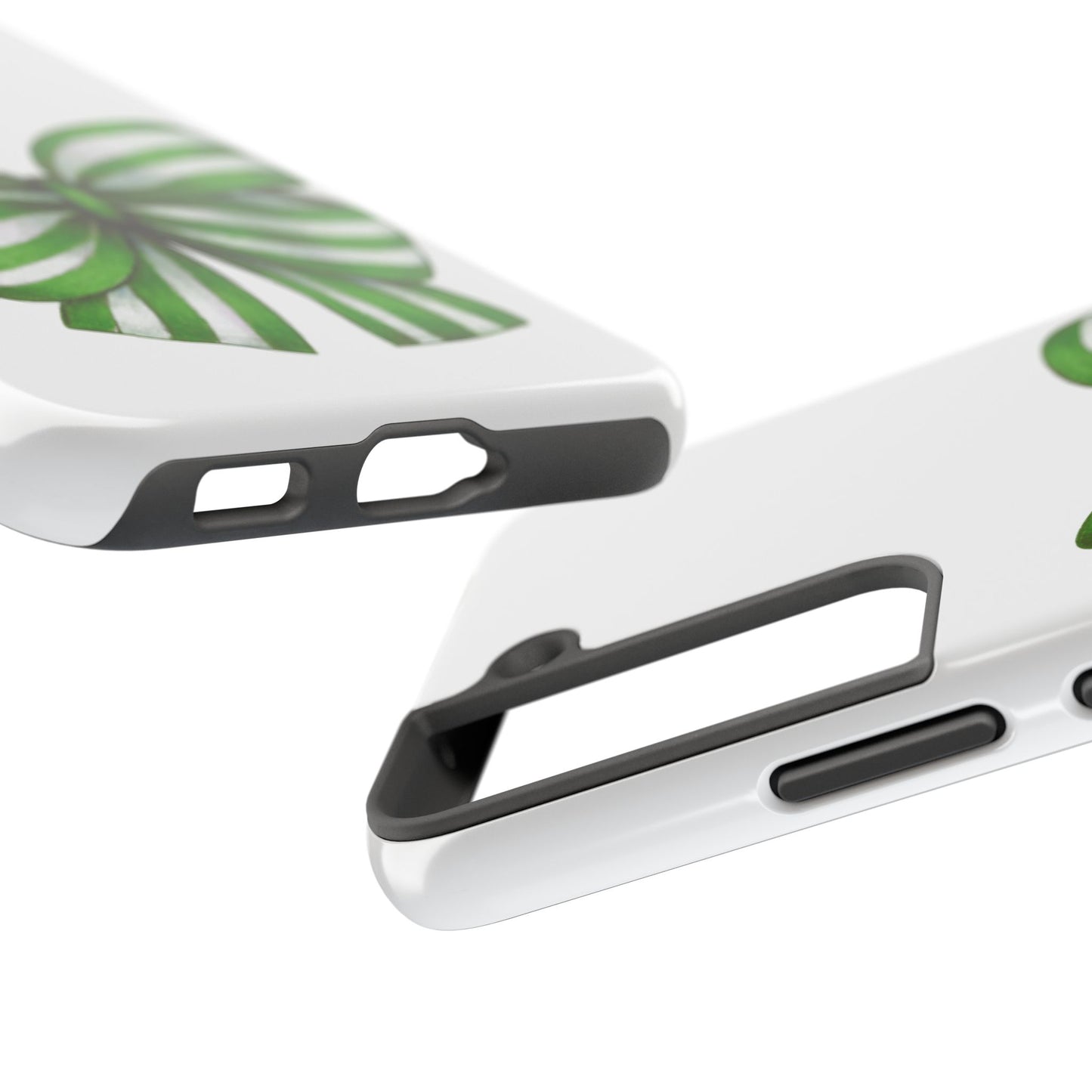 Green striped bow / Tough Phone Cases