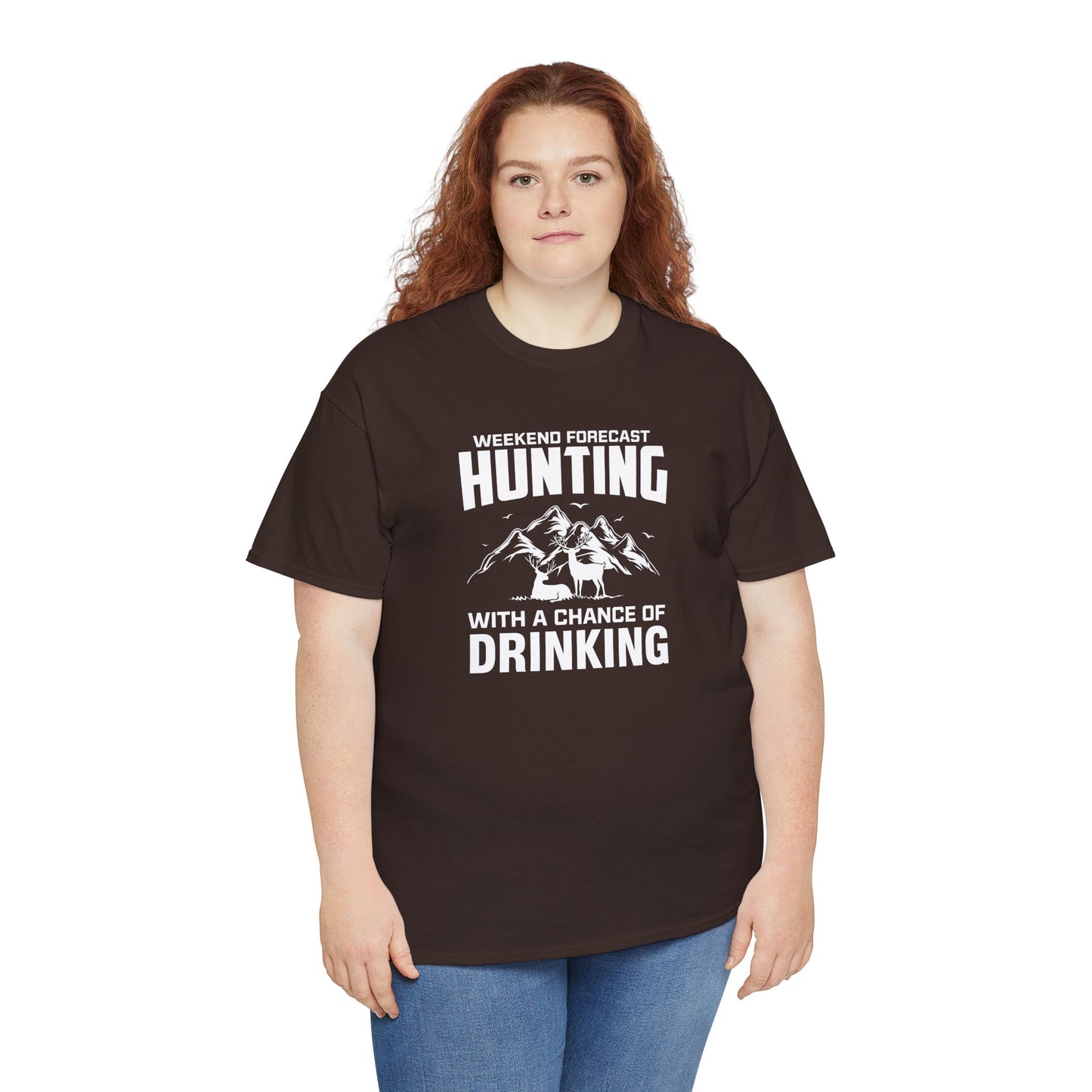 Hunting with a chance of Drinking Unisex Heavy Cotton Tee