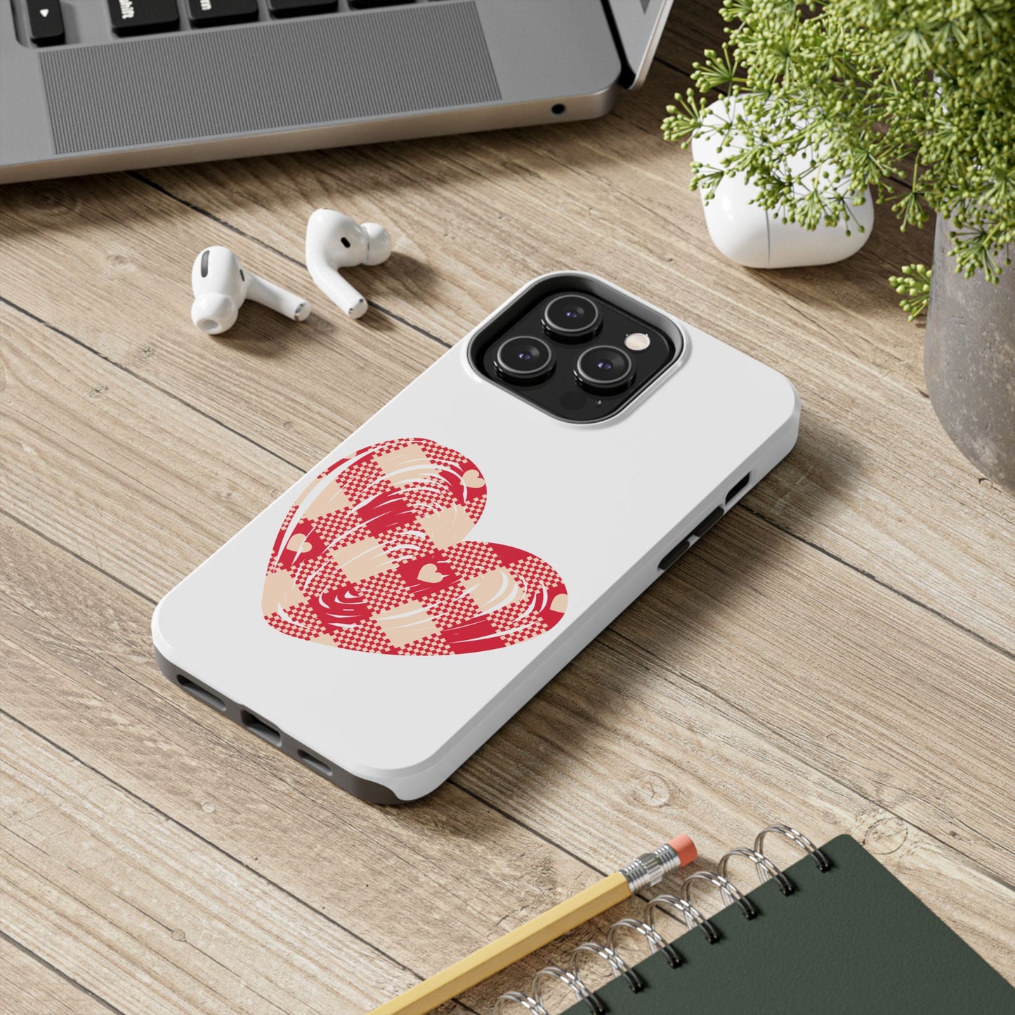 Checkered heart / Tough Phone Cases