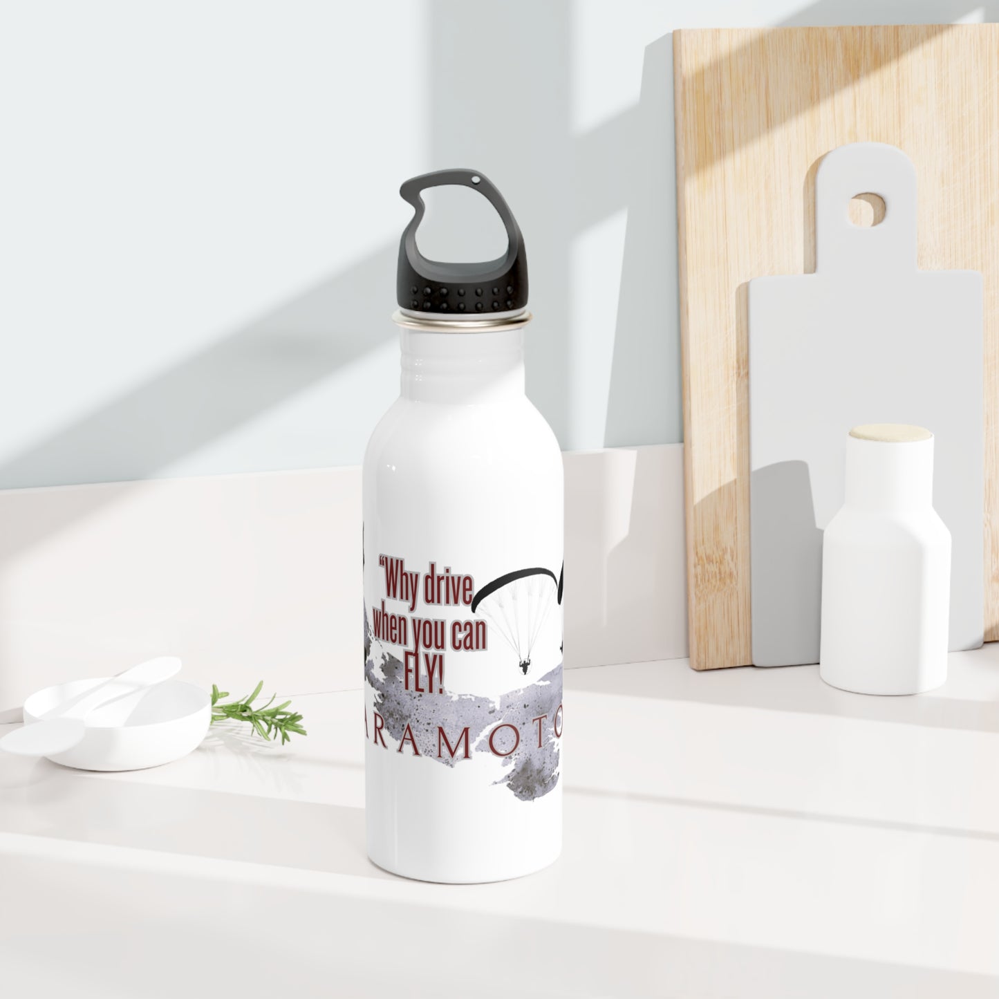 Why drive when you can Fly / Paramotor / Stainless Steel Water Bottle