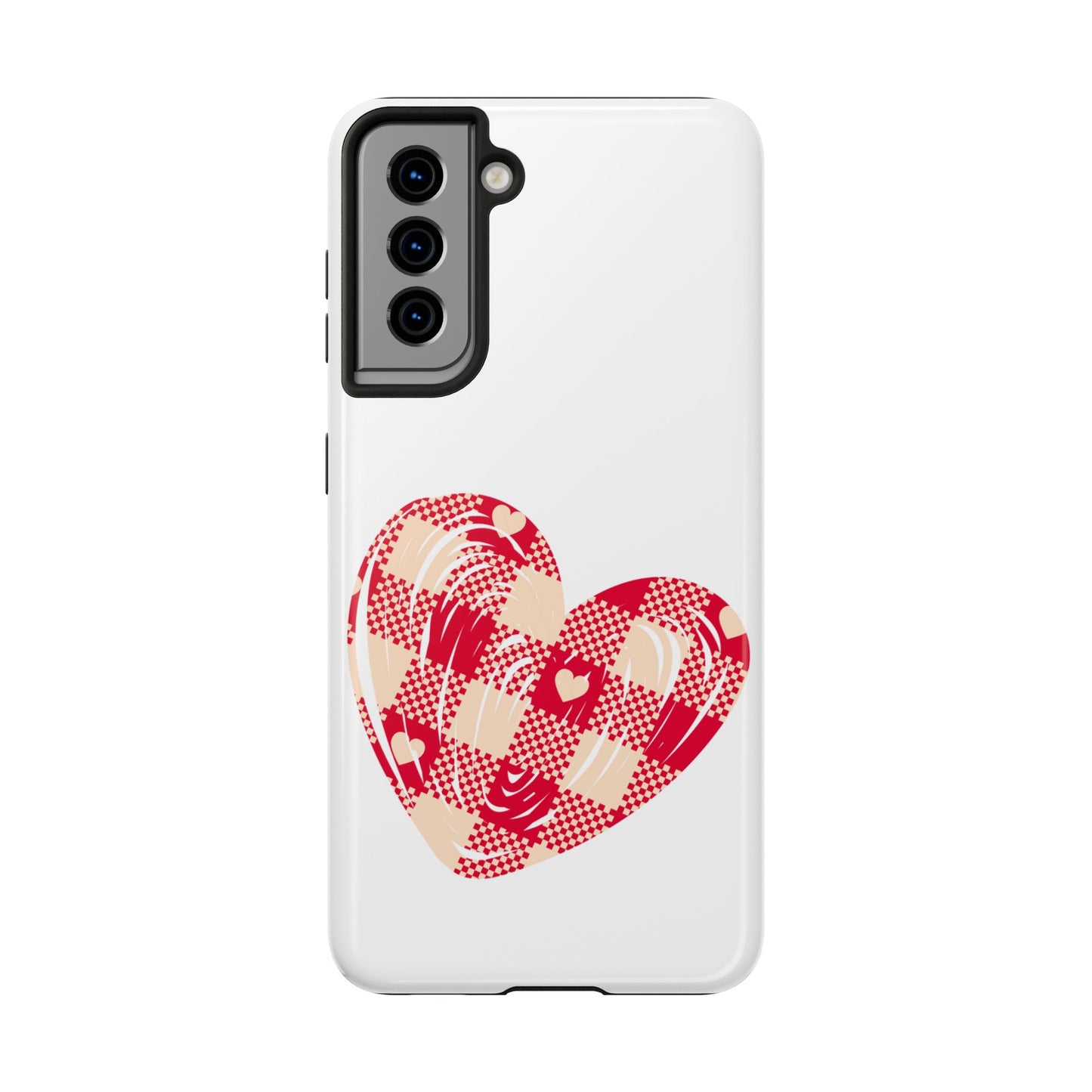 Checkered heart / Tough Phone Cases