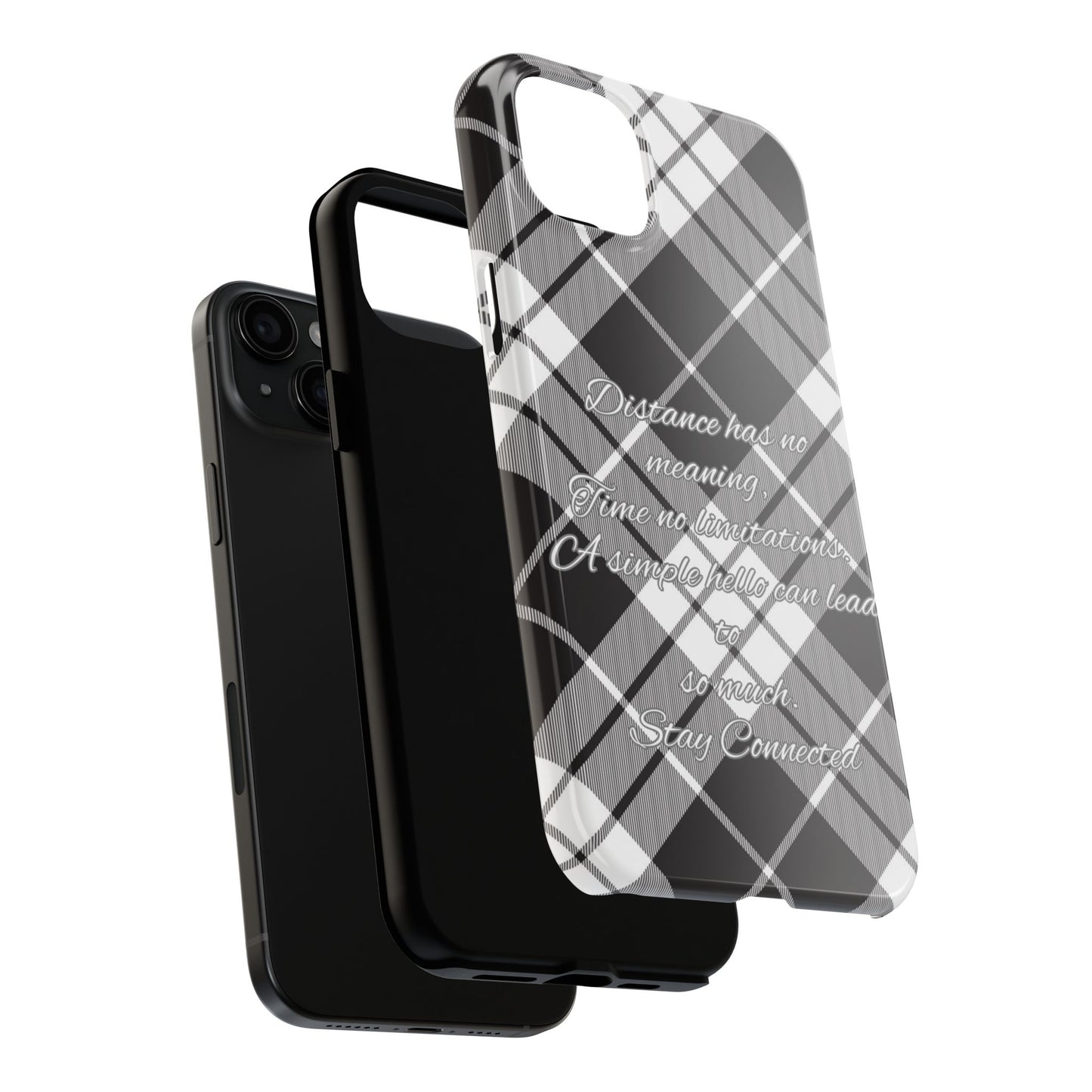 Black checkered plaid / Tough Phone Cases