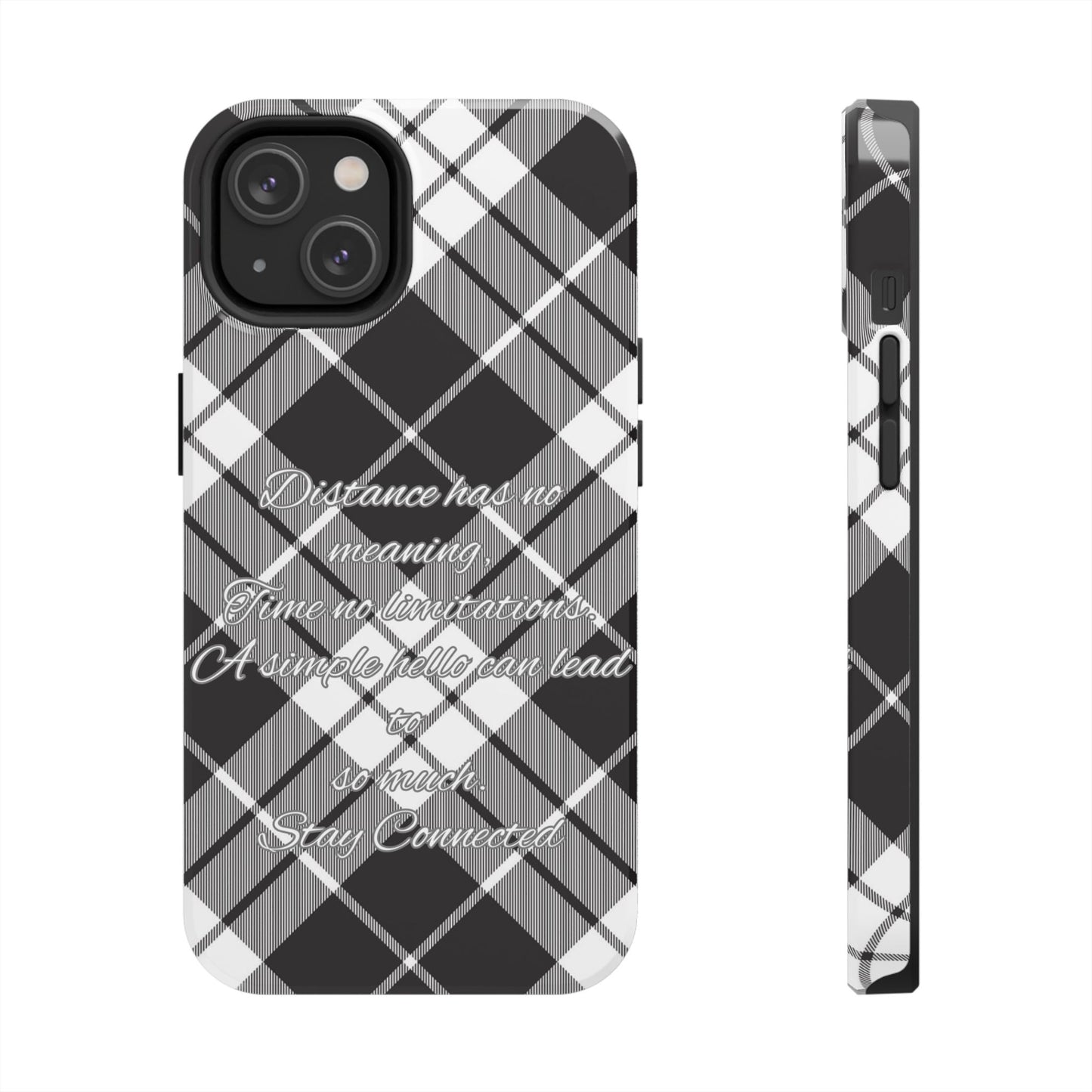 Black checkered plaid / Tough Phone Cases