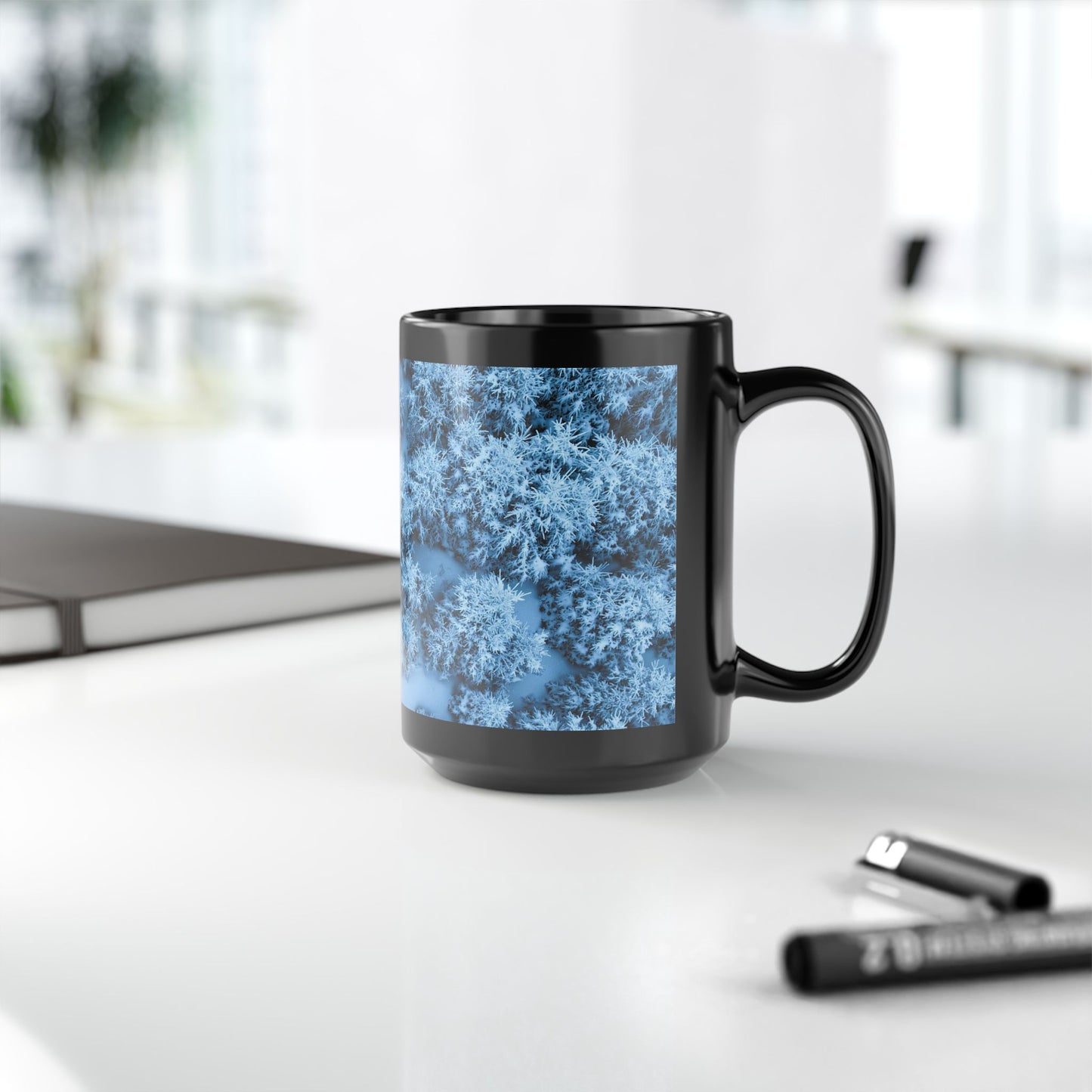 Winter Frost / Black Mug, 15oz